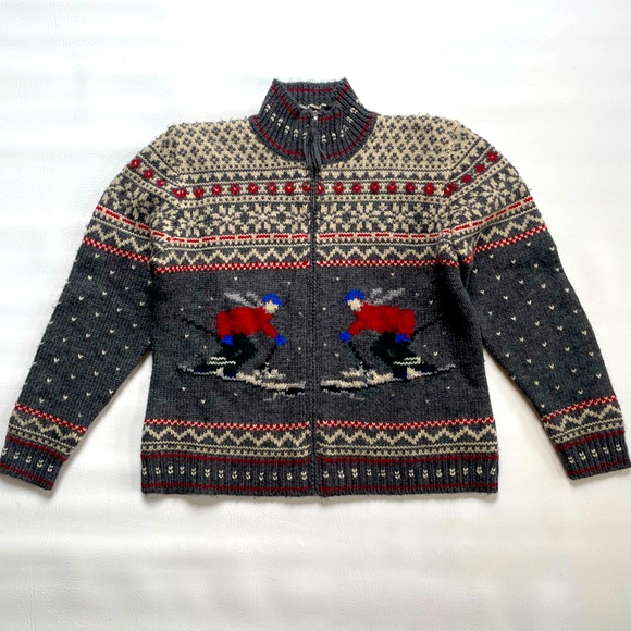 Lauren Ralph Lauren Sweaters - Ralph Lauren Zip Up Cardigan Sweater Ski Pattern Womens Large